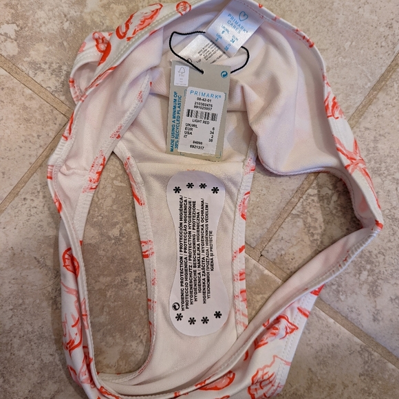 Primark UK Orange Red and White Seashell Bikini, NWT - Picture 6 of 11